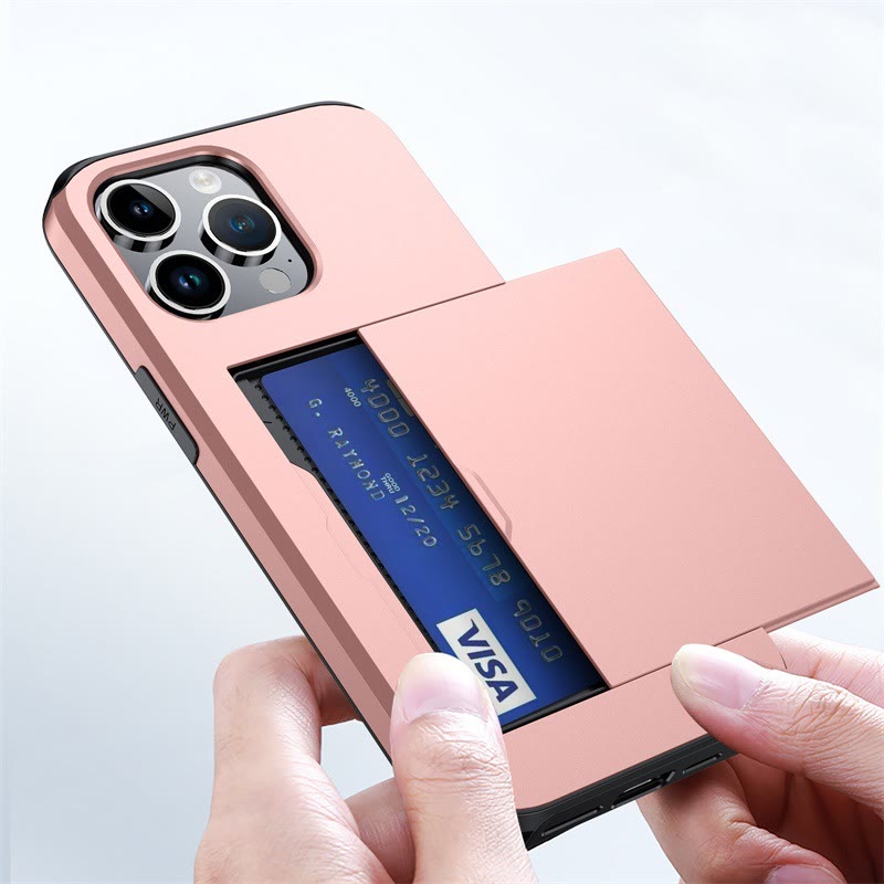 Iphone Slide Card Telefonhülle 2 in 1 Anti-Fall-Geldbörsenhülle