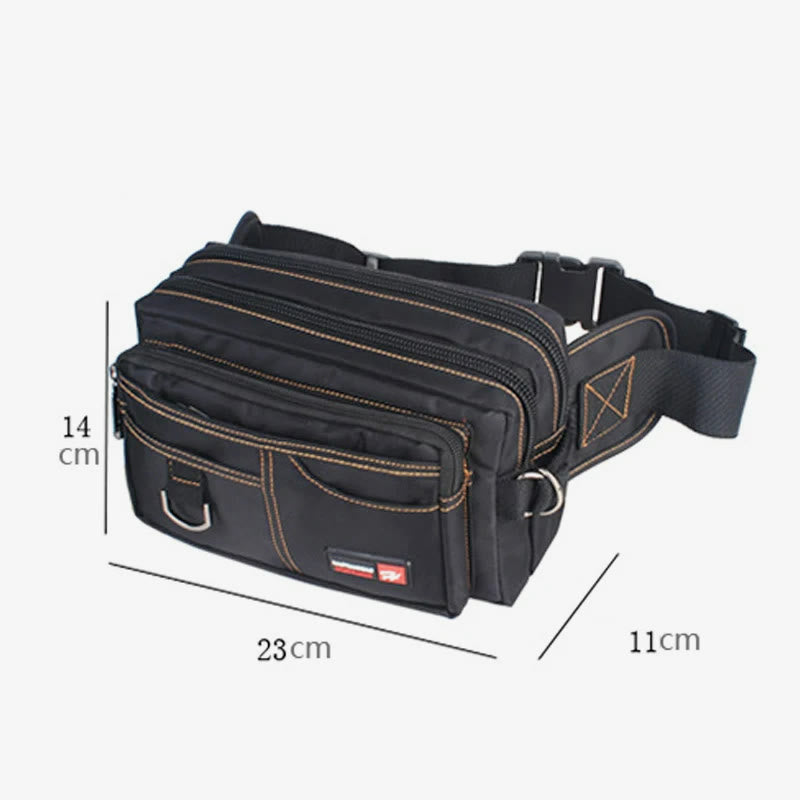 Wasserdichte Hüfttasche für Herren, multifunktionale große Canvas-Tasche für den Außenbereich
