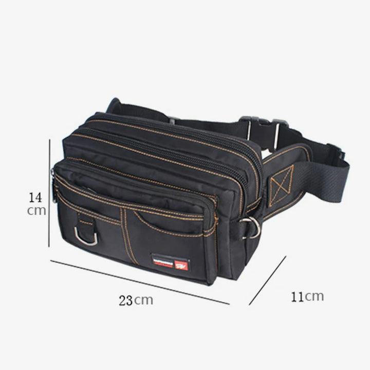 Wasserdichte Hüfttasche für Herren, multifunktionale große Canvas-Tasche für den Außenbereich