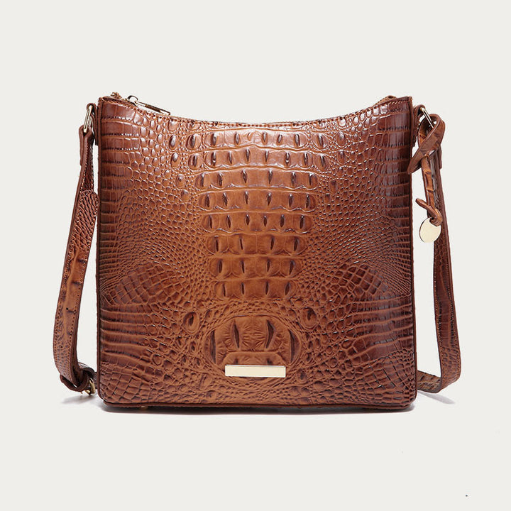 Umhängetasche für Damen, Retro-Krokodilmuster, Leder, Dating-Tasche