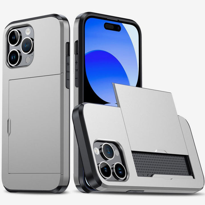 Iphone Slide Card Telefonhülle 2 in 1 Anti-Fall-Geldbörsenhülle