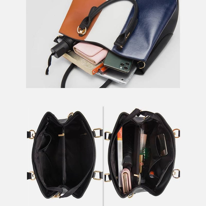 Taschenset in Kontrastfarbe für Damen, schlichte, elegante Damentasche