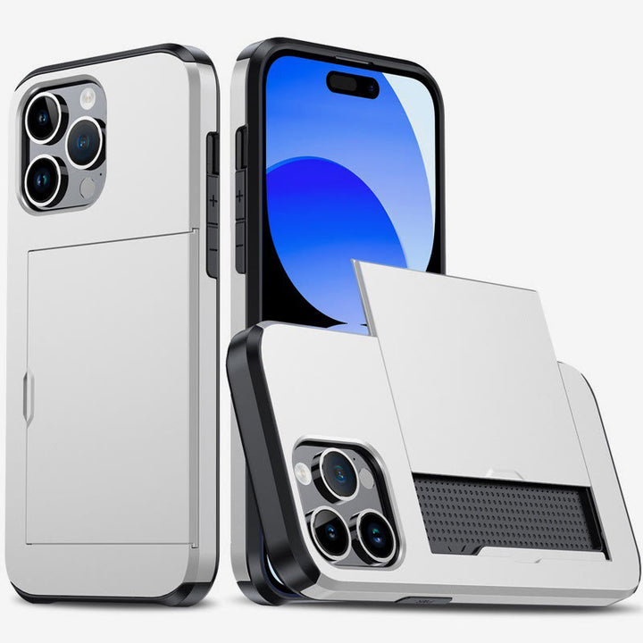 Iphone Slide Card Telefonhülle 2 in 1 Anti-Fall-Geldbörsenhülle