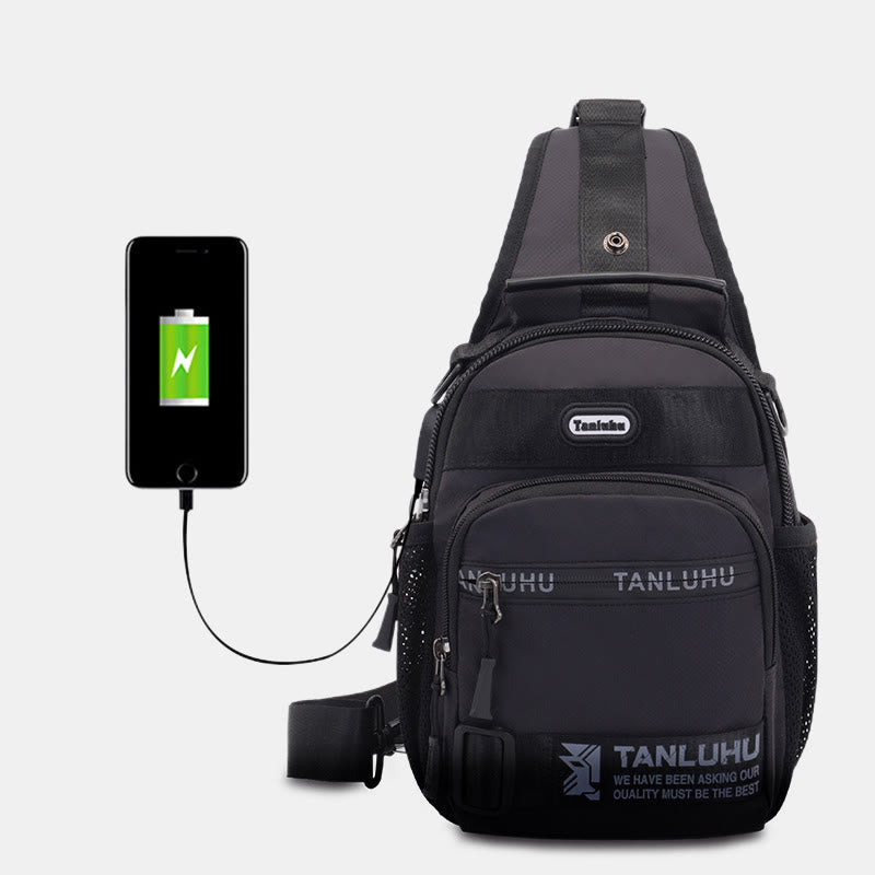Schultertasche für Herren, multifunktionaler, lässiger Umhängerucksack für Outdoor-Sportarten