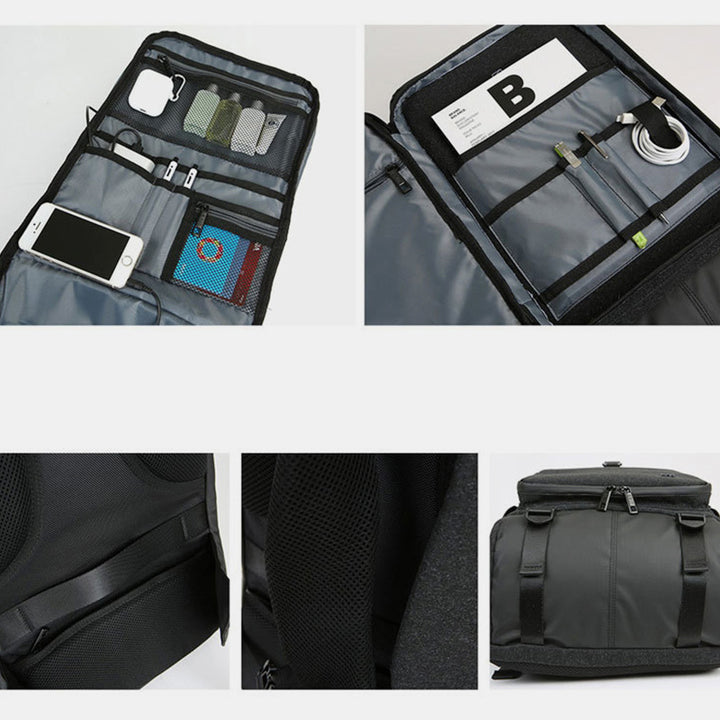 Robuster 15-Zoll-Business-Laptop-Rucksack für unterwegs mit USB-Ladeanschluss und Kopfhöreranschluss