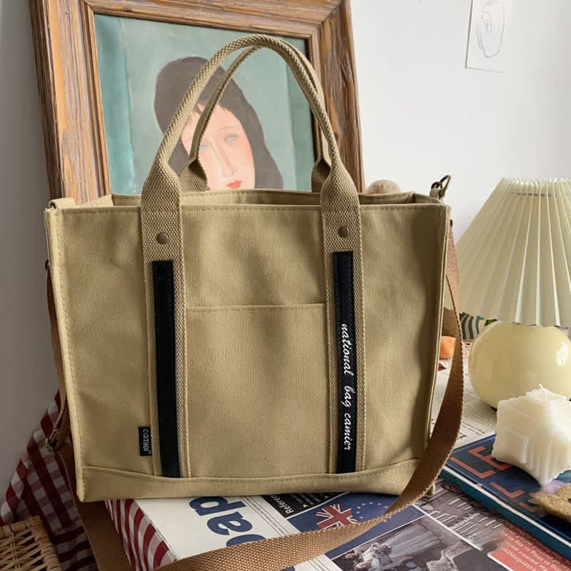 Laptop Tote Handtasche Canvas Schultertasche Aktentasche für Reisen Büro Schule