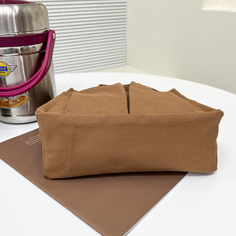 Mini-Tragetasche für Damen, einfarbig, einfache Handtasche aus Canvas