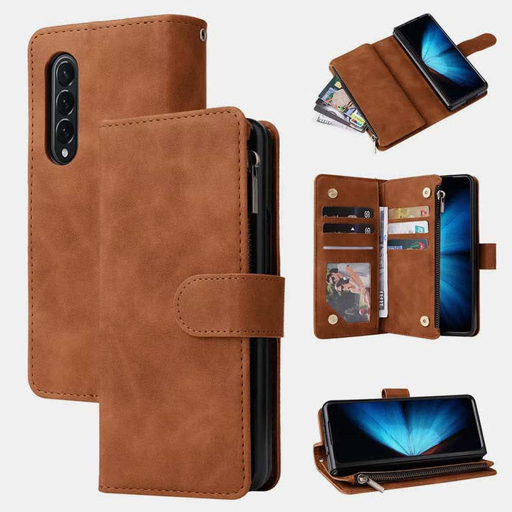 Stoßfeste Sansung Galaxy Z Fold 4 Fold 3 Hülle mit mehreren Kartenfächern