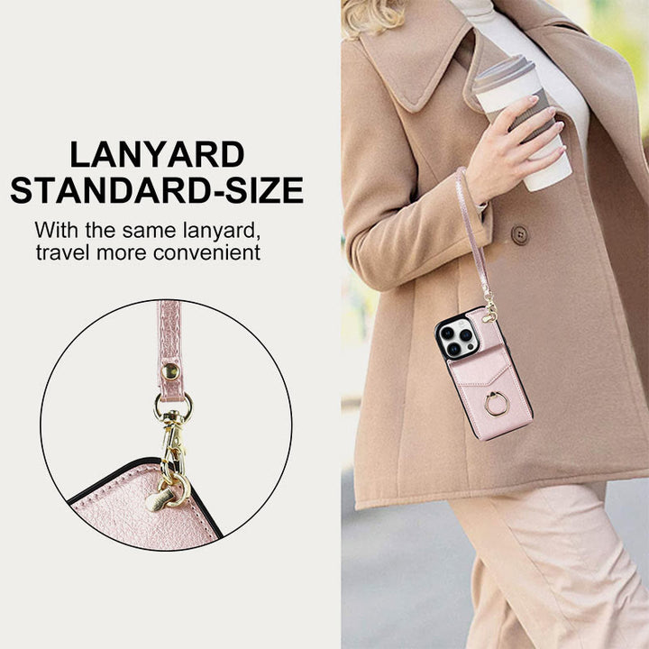 Brieftaschen-Telefonhülle für iPhone, lässig, Leder, Schnalle, Kartenhalter