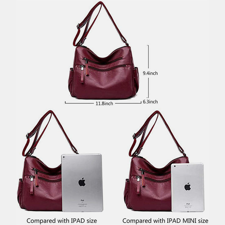 Große Umhängetasche im Retro-Stil mit mehreren Taschen - image 11