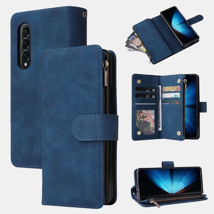 Stoßfeste Sansung Galaxy Z Fold 4 Fold 3 Hülle mit mehreren Kartenfächern