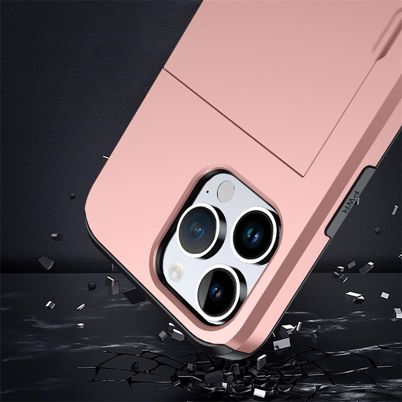 Iphone Slide Card Telefonhülle 2 in 1 Anti-Fall-Geldbörsenhülle