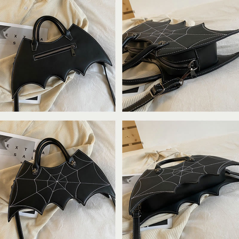 Umhängetasche für Halloween-Outfit, kreatives Fledermausmuster, Ledertasche