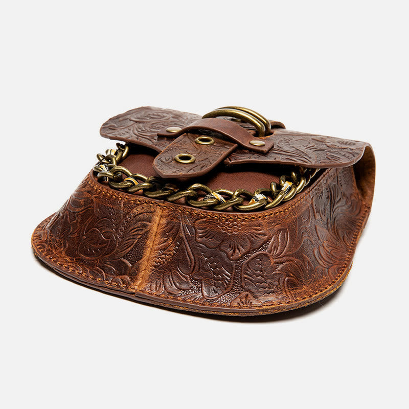 Retro-Umhängetasche für Damen mit Steampunk-Prägung, Umhängetasche mit Kette