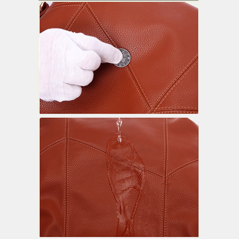 Einfarbige Schultertasche für Damen mit Quastendekor, große Unterarmtasche