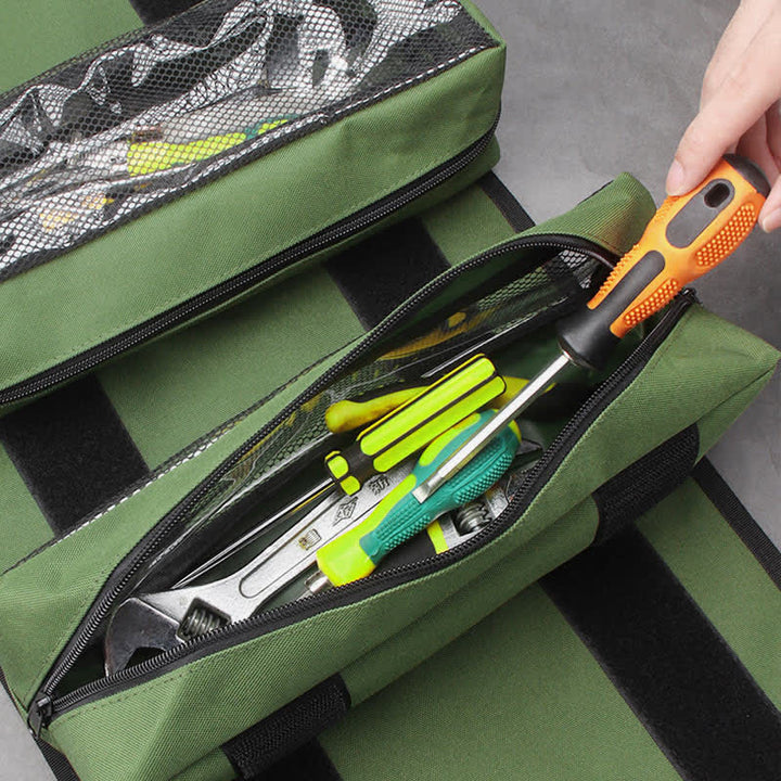 Werkzeug-Rolltasche, robuster Werkzeug-Organizer mit 4 herausnehmbaren Beuteln