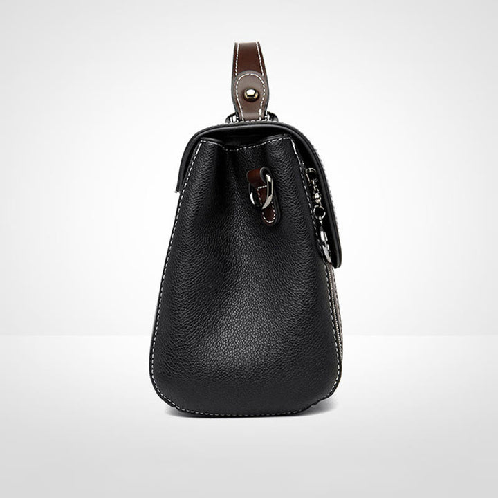 Handtasche mit Krokodil-Print für Damen, geräumige Umhängetasche aus PU-Leder