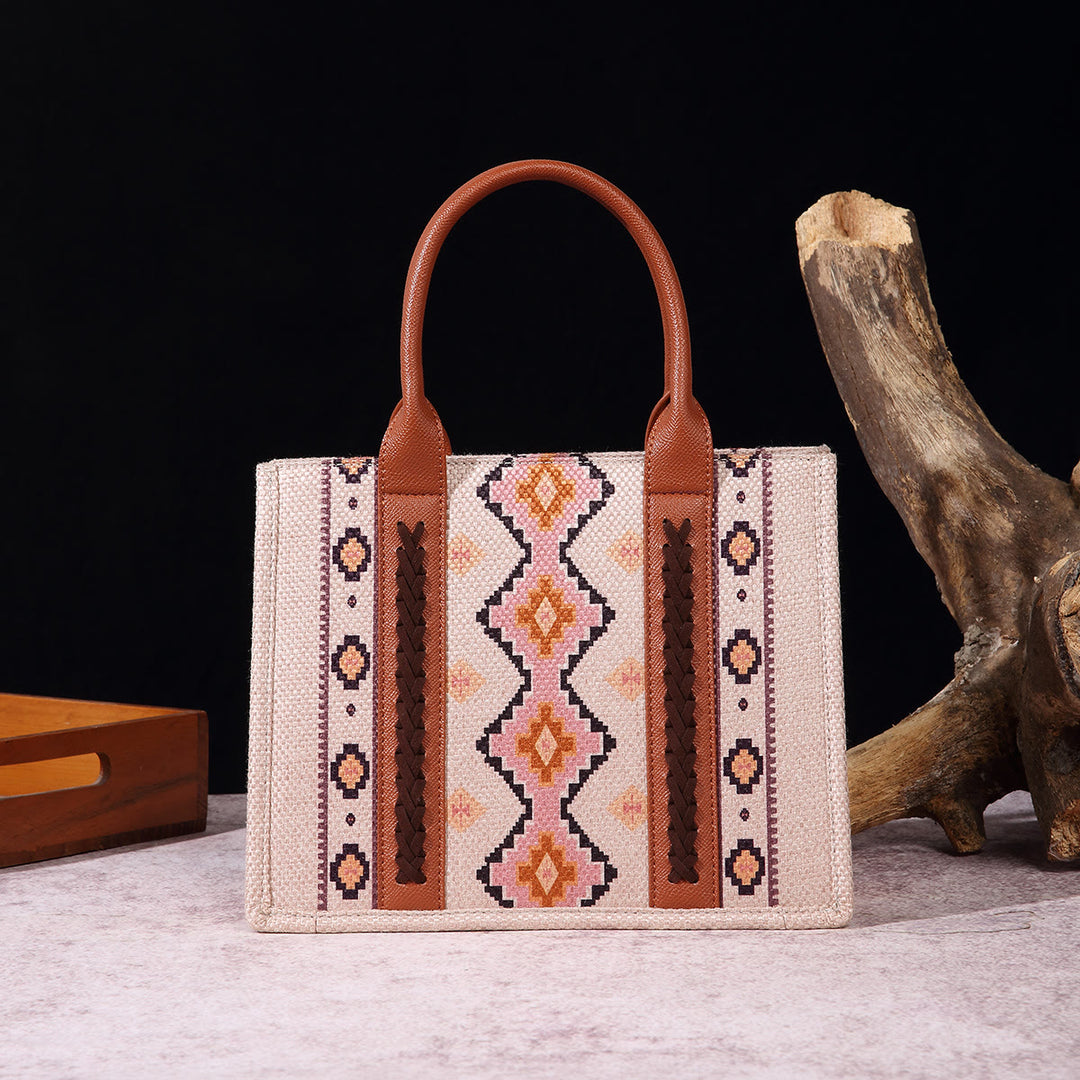Vintage Leinen Baumwolle Handtasche für Frauen Bohemian Crossbody Tote