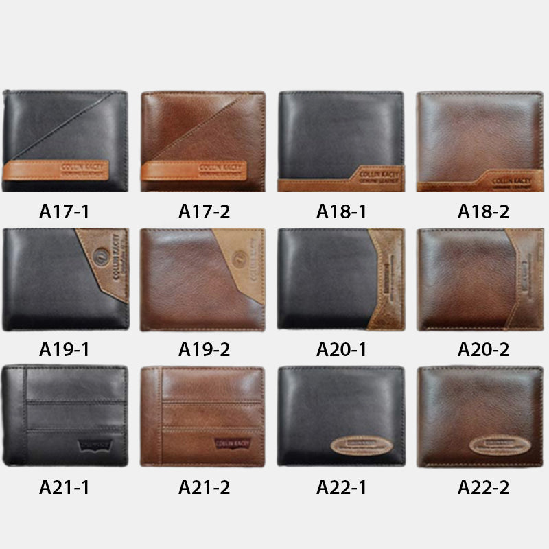 Herren Retro Bifold Kurze Geräumige Leder Geldbörse Multi Style Optionals
