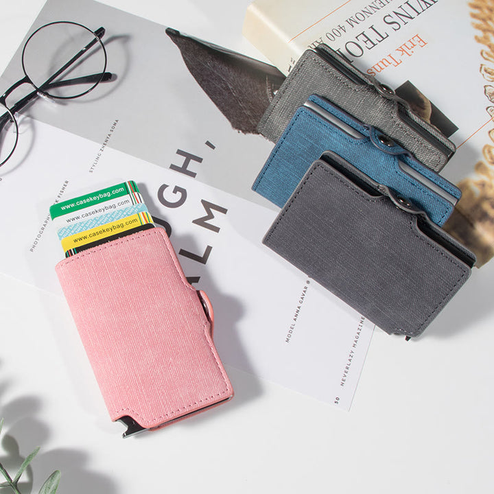 RFID-Mini-Slim-Geldbörse mit Kartenetui aus Metall
