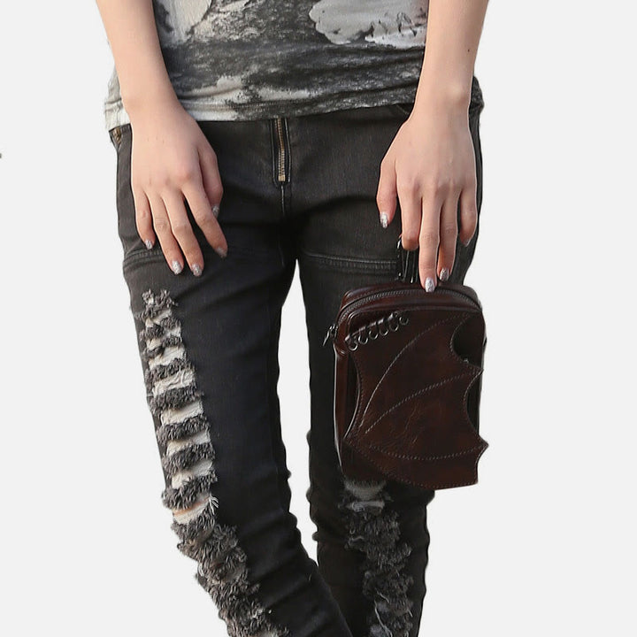 Verstellbare Umhängetasche für Damen, Punk-Hüfttasche, Handytasche