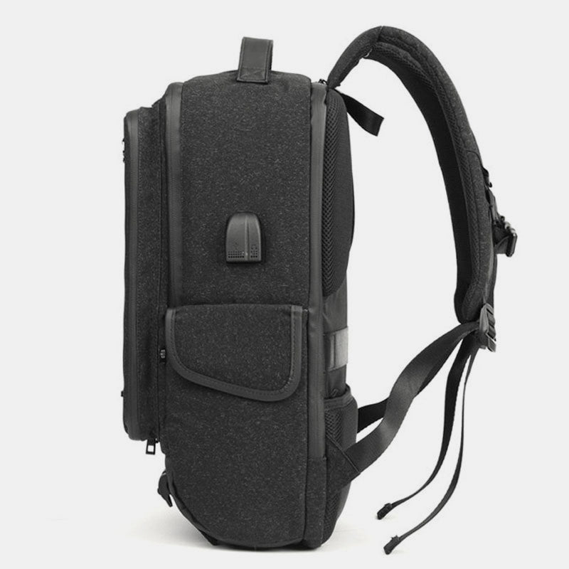 Robuster 15-Zoll-Business-Laptop-Rucksack für unterwegs mit USB-Ladeanschluss und Kopfhöreranschluss