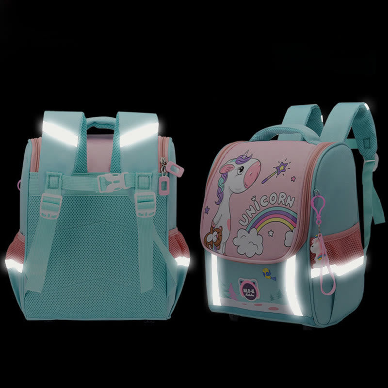 Rucksack für Kinder, niedlicher Cartoon-Einhorn-Dinosaurier, Oxford-Schultasche