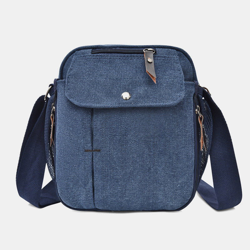 Kleine Umhängetasche für Herren mit mehreren Fächern, Reisetasche aus Canvas