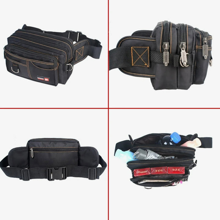 Wasserdichte Hüfttasche für Herren, multifunktionale große Canvas-Tasche für den Außenbereich