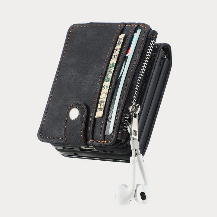 Handyhülle für Z Flip 6 / Z Flip 5 2-in-1 abnehmbare kleine Brieftasche