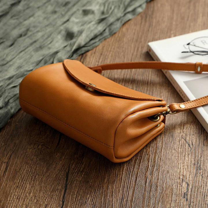 Retro Echtleder Handgemachte Umhängetasche Multi-Slot Schultertasche