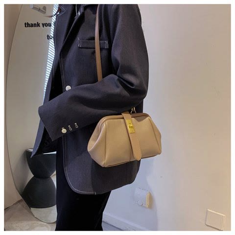 Handytasche mit Schnalle für Damen, elegante Handtasche aus Leder, Umhängetasche