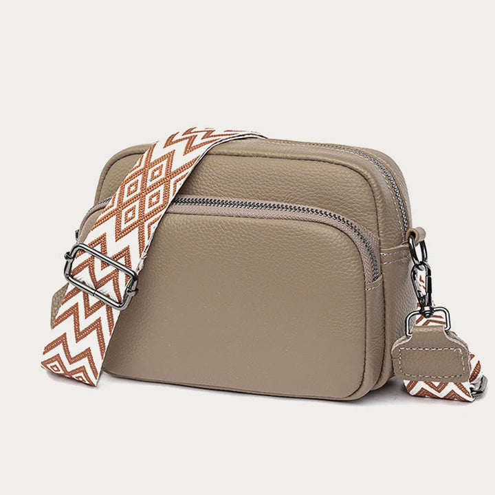 Umhängetasche für Damen, weiches Leder mit Litschi-Muster, Einkaufstasche