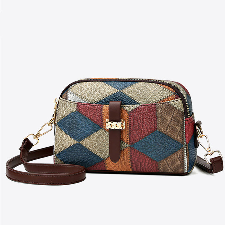 Umhängetasche in Kontrastfarbe für Damen, schicke Schultertasche