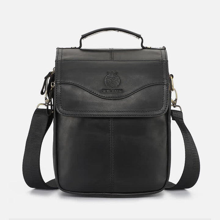 Echtes Leder Messenger Schultertasche für Männer Multi-Pocket Kleine Handtasche