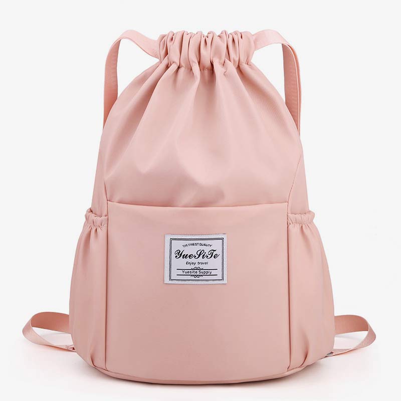 Wasserdichte String Bag Faltbarer Sport Gym Kordelzug Rucksack mit Seitentasche