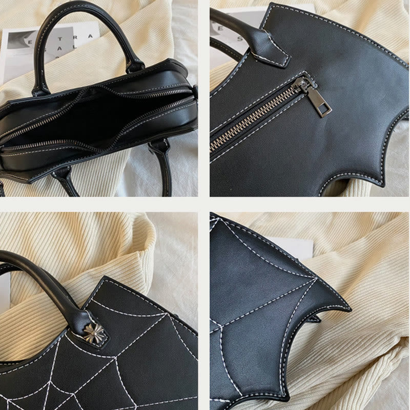 Umhängetasche für Halloween-Outfit, kreatives Fledermausmuster, Ledertasche