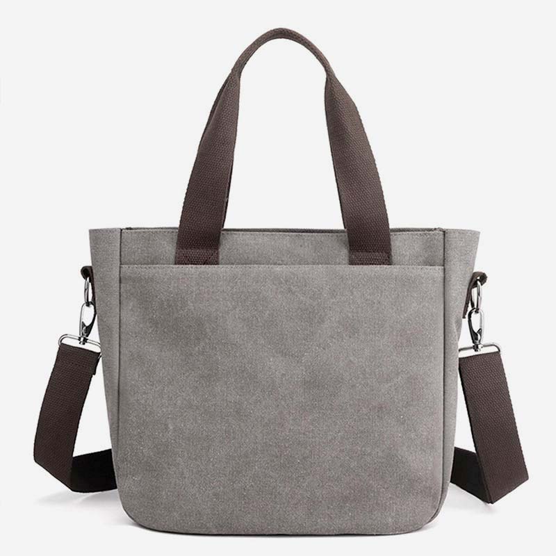 Damen Handtasche aus Canvas mit Griff und mehreren Taschen, Umhängetasche, Schultertasche, Tote, Geldbörse