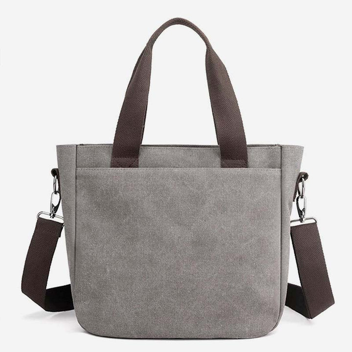 Damen Handtasche aus Canvas mit Griff und mehreren Taschen, Umhängetasche, Schultertasche, Tote, Geldbörse