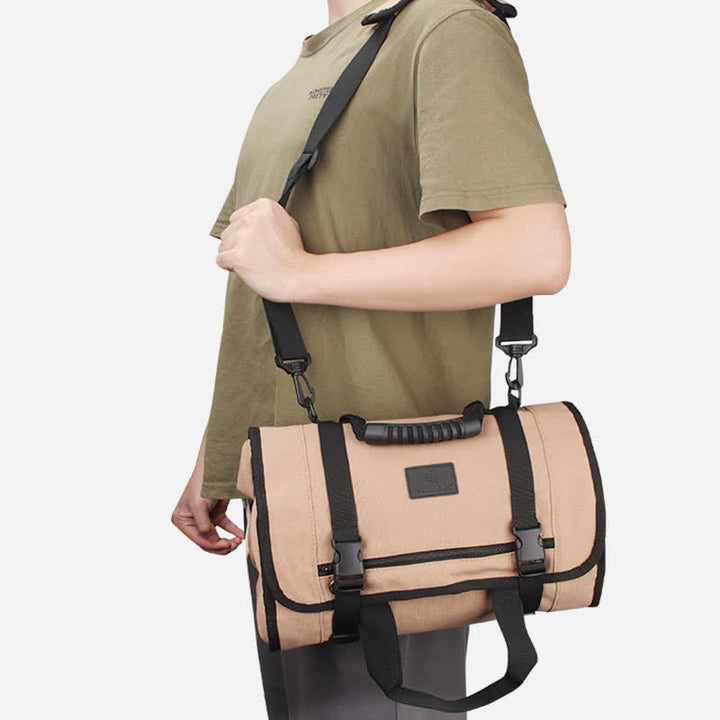 Werkzeugtasche mit Rollen, 453 g, gewachstes Canvas, Werkzeugrolle für Mechaniker, Elektriker, Hobbybastler