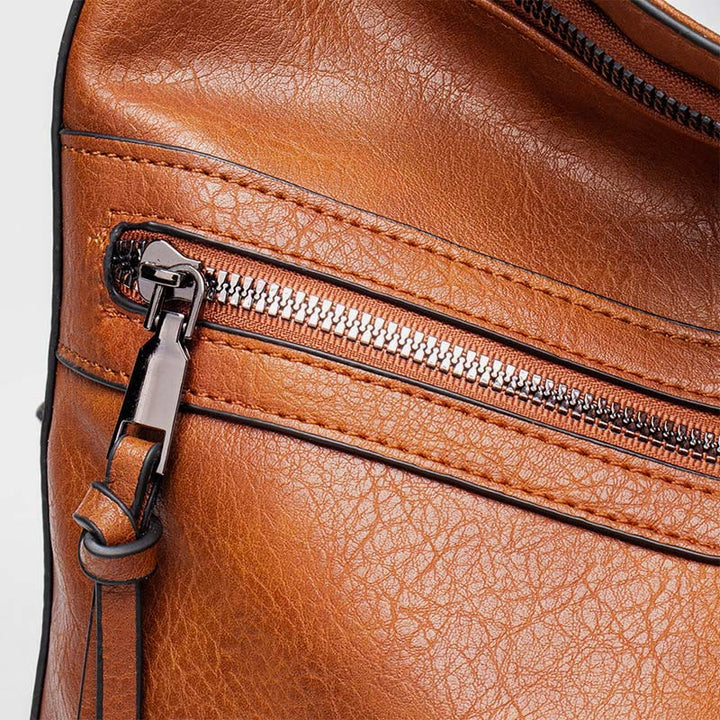 Tragetasche für Damen, Umhängetasche aus PU-Leder mit Quaste und großem Fassungsvermögen