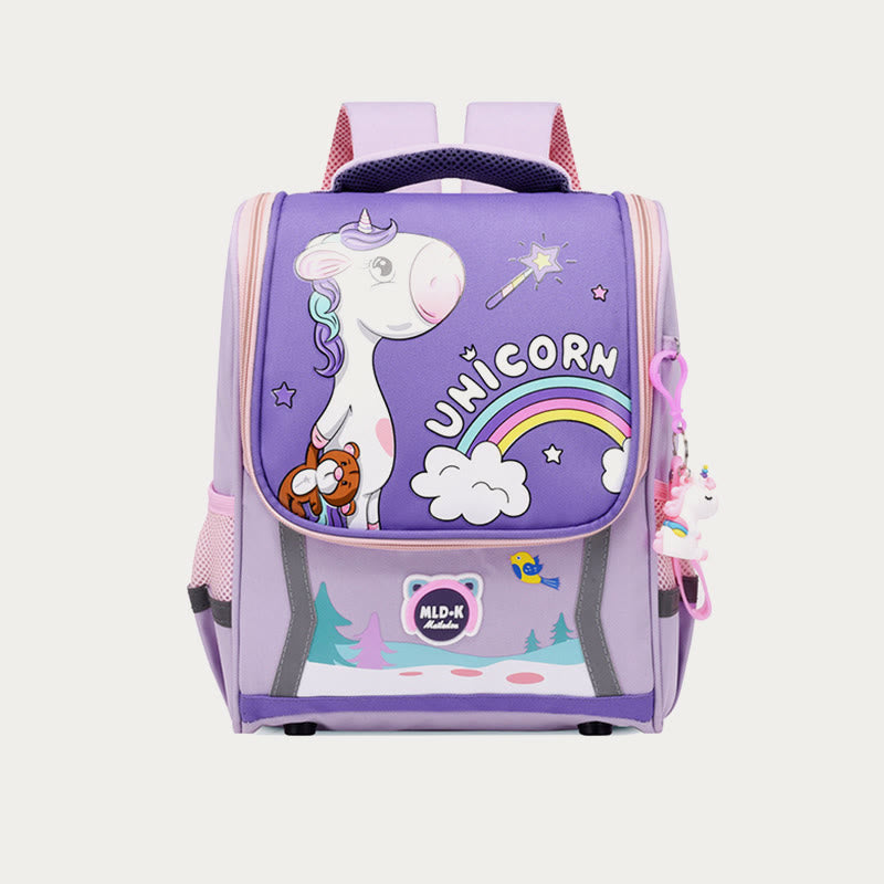 Rucksack für Kinder, niedlicher Cartoon-Einhorn-Dinosaurier, Oxford-Schultasche