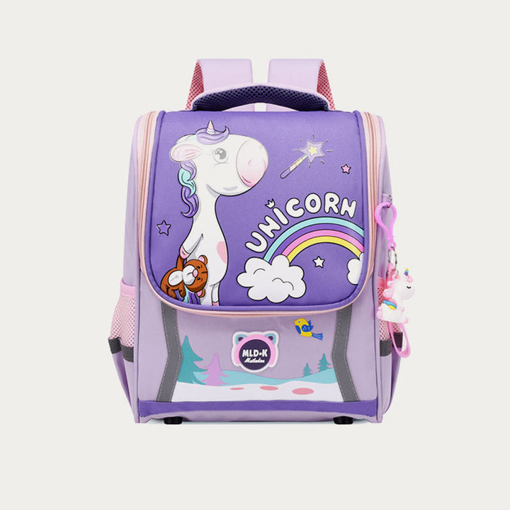Rucksack für Kinder, niedlicher Cartoon-Einhorn-Dinosaurier, Oxford-Schultasche