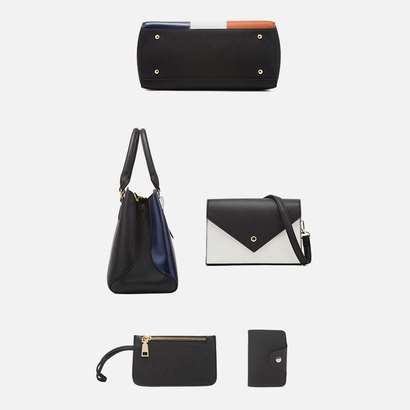 Taschenset in Kontrastfarbe für Damen, schlichte, elegante Damentasche