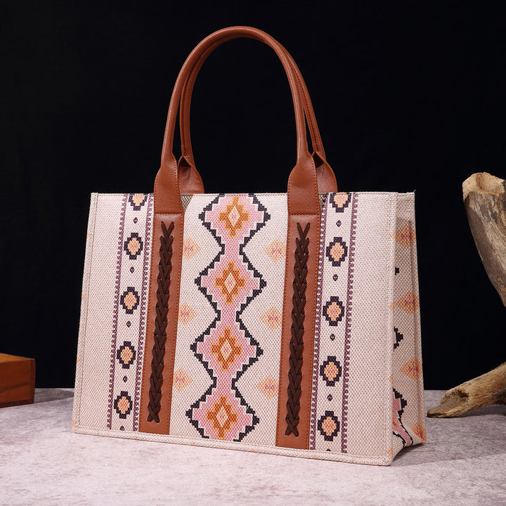 Vintage Leinen Baumwolle Handtasche für Frauen Bohemian Crossbody Tote