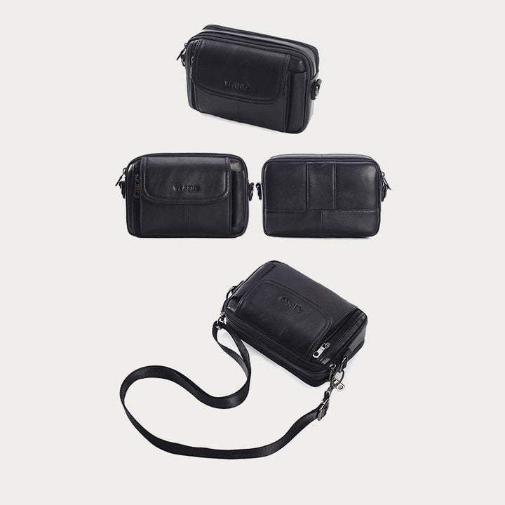 Leder-Gürteltasche für Herren, Retro, multifunktionale Umhängetasche für Handys
