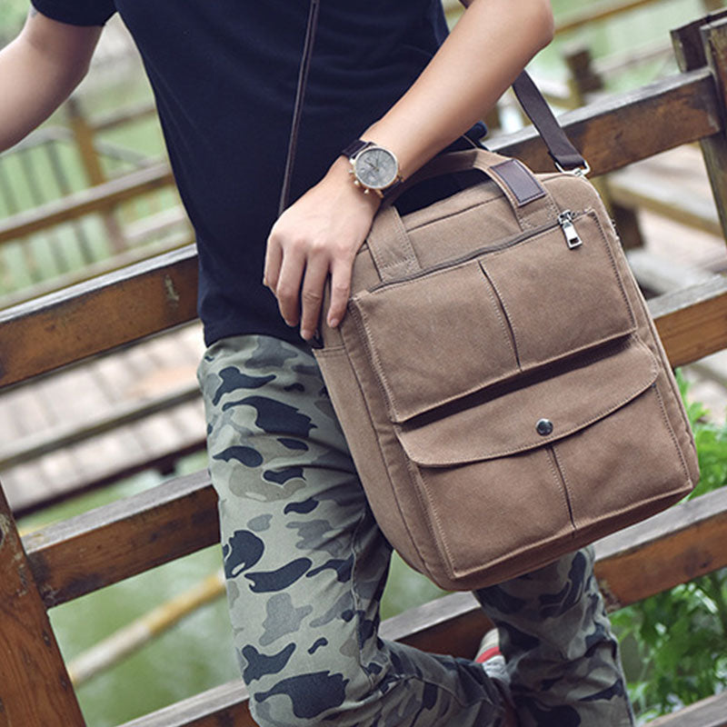 Multi-Carry Große Kapazität Canvas Messenger Bag Handtasche
