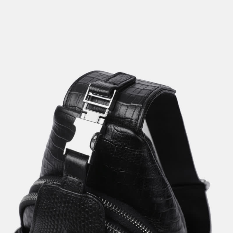 Krokodilleder Sling Bag Brust Rucksack Outdoor Reisen Wandern Sport Daypacks