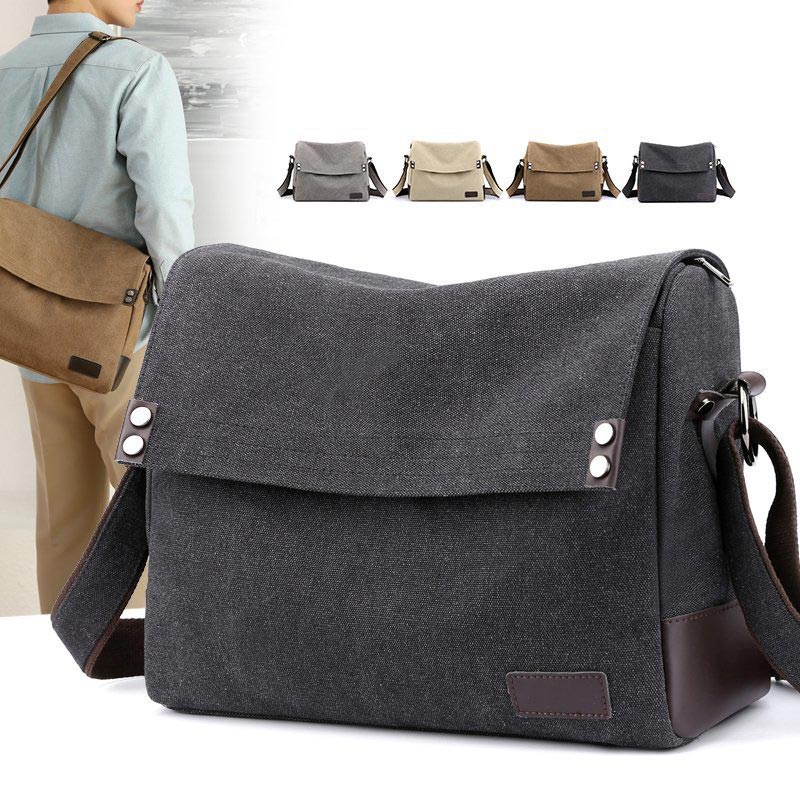 Lässige Messenger-Tasche aus Canvas mit großem Fassungsvermögen