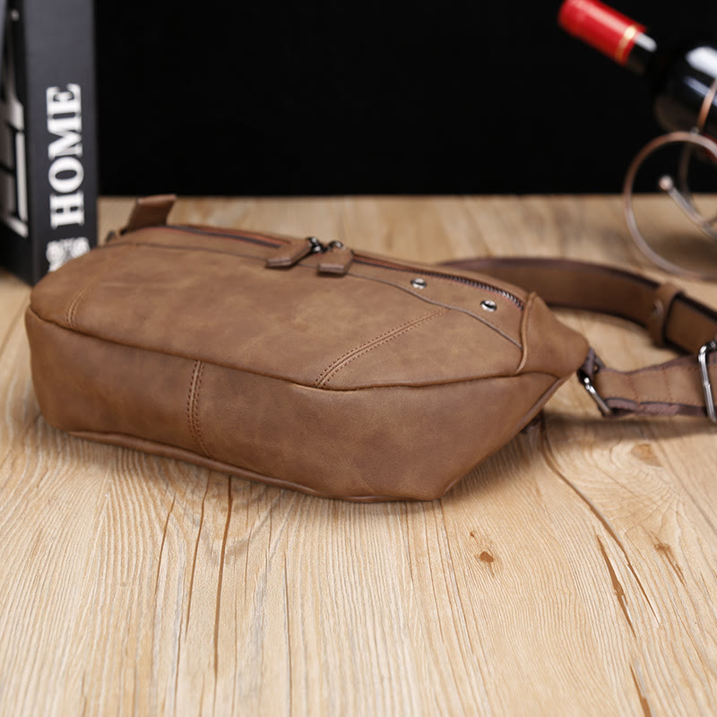 Retro-Schultertasche für Männer, leichter Crossbody-Tagesrucksack